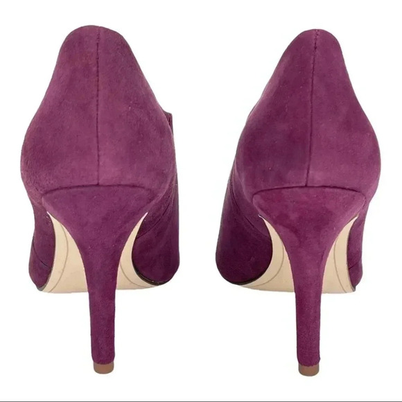 Lucca Lane Yalexis Prune Purple Suede Leather Womens Heels Size 6.5M - Picture 6 of 14